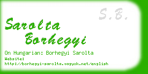 sarolta borhegyi business card